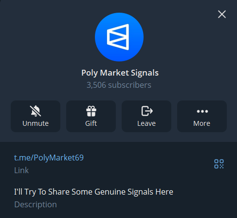 Poly Market Signals Telegram channel screenshot
